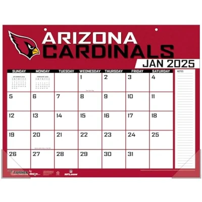 Image of Turner Sports Arizona Cardinals 2025 22x17 Desk Calendar (25998061526)