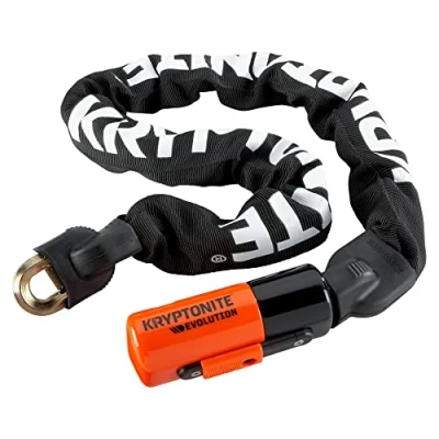 Image of Kryptonite Unisex&#039;s Evolution Chain Lock, Black/Orange, 10mm x 90cm