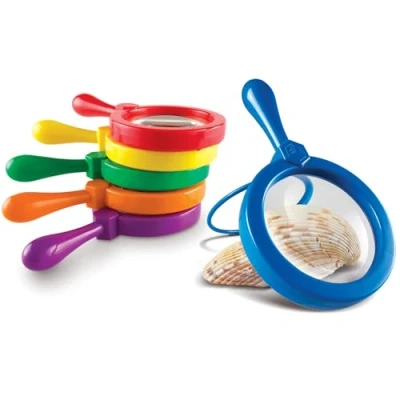 Image of Learning Resources Jumbo Magnifiers 6 Pieces, Ages 3+ Toddler Toys, Exploration Toys for Kids, Kids,Back to School Supplies, Teacher Supplies