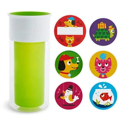 Image of Munchkin Miracle 360 Insulated Sippy Cup, Includes Stickers to Customize 9 Ounce, Green