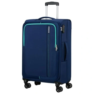 Image of American Tourister Sea Seeker Spinner M Suitcase, 68 cm, 61 L, Blue (Combat Navy), (68 cm L)