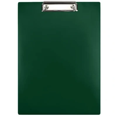 Image of Netuno Clipboard A4 with Clip Dark Green Writing Board Metal Clamp Hard Plate Plastic Case Pad DIN Document Holder