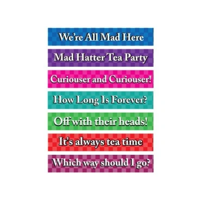 Image of PARTYRAMA.CO.UK Mad Hatter Tea PVC Party Sign Decorations 60cm x 10cm Pack of 7