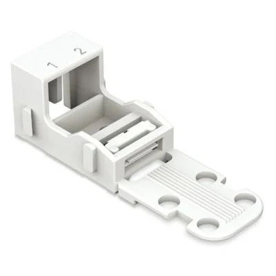 Image of WAGO Mounting carrier; for 2 conductor terminal blocks; 221 Series 4 mm²; screw mounting; white, 502 (10 pcs)