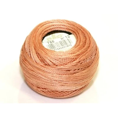 Image of DMC Cotton Perle Thread Size 12 758 per 10 Gram Ball