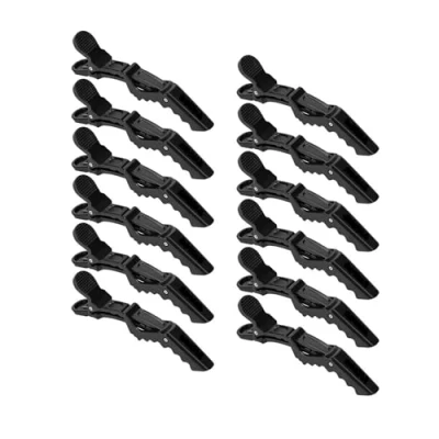 Image of Velvet London 12PCS Crocodile Clips Hair Professional for Styling Sectioning Women Girls Alligator Salon Home Use (Black)