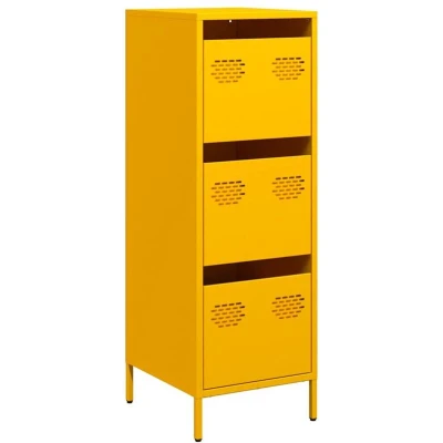 Image of vidaXL Highboard Mustard Yellow 39x35x103.5 cm Steel