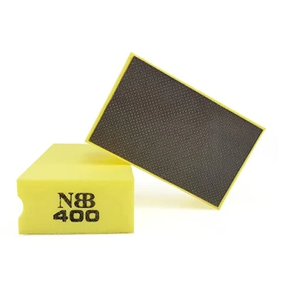 Image of NBB Diamond Sanding/Polishing Pad Hand Buffing Sanding Block with Foam Sponge Backing for and Grinding Sharp Edges Plane of Granite Marble Stone Glass Ceramic (1, 400#)