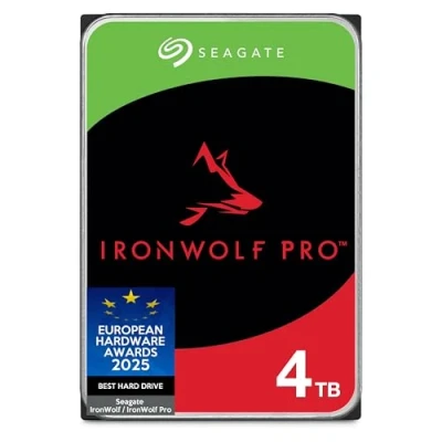 Image of Seagate IronWolf, Pro 4 TB, Enterprise Internal NAS HDD CMR 3.5 Inch, SATA 6 Gb/s, 7,200 RPM, 256 MB Cache for RAID NAS, Rescue Services Frustration Free Packaging (ST4000NTZ01)