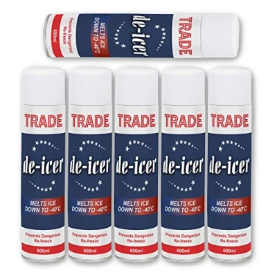 Image of Morgan&#039;s Trade De icer Spray For Car Windscreen Fast Acting Melts Ice and Frost Quickly Windows/Mirrors Operates at 15c Prevents Re Freezing (Pack of 6)