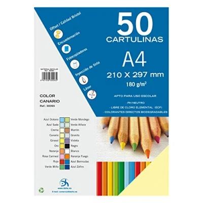 Image of Dohe Pack of 50 Pieces Card, A4 Canario
