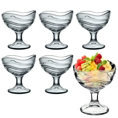 Image of Bormioli Rocco Acapulco Ice Cream Sundae Dessert Appetizer Cocktail Glasses Set of 6