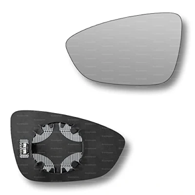 Image of Less4spares Replacement Wing Mirror Glass Left Compatible with VW Passat 2010 2014 CLIP ON Passnager Near Side N/S Heated Convex