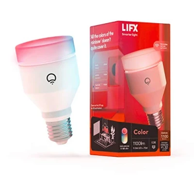 Image of LIFX Color, A19 1100 lumens, Wi Fi Smart LED Light Bulb, Billions of Colors and Whites, No Bridge Required, Compatible with Alexa, Hey Google, HomeKit Siri