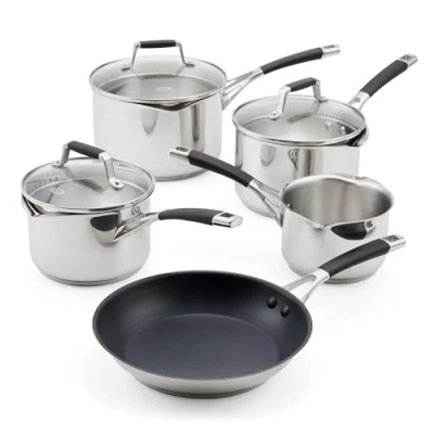 Image of Stellar 5000 Induction Flow 5 Piece Draining Lid Saucepan Set