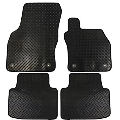 Image of JVL 3633R Fully Tailored Rubber Car Mat, Set of 4, Black