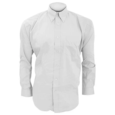 Image of Kustom Kit Mens Long Sleeve Corporate Oxford Shirt (20inch) (White)