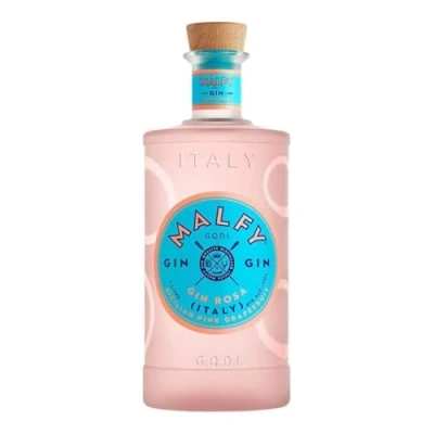 Image of Malfy Rosa Sicilian Pink Grapefruit Flavoured Gin Various Flavours 41% ABV 70cl Citrus Notes Background of Juniper inspired by the Amalfi Coast