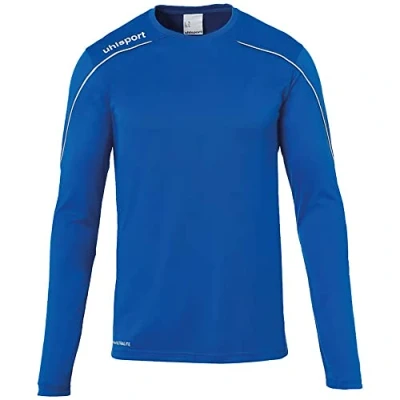 Image of Uhlsport Stream 22 Long Sleeve Jersey Men, Dark Grey Melange/Black, Moisture Wicking Dry Tech, Size M
