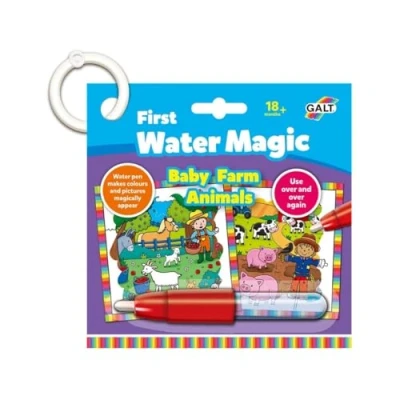 Image of Galt Toys, First Water Magic Baby Farm Animals, Kids Colouring Book, Ages 18 Months Plus, 7 x inch