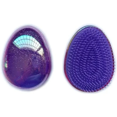 Image of VinBee Detangler Hair Brush for Women, Girls and Kids Mini Hairbrush Wet &amp; Dry Comb Compact (Starry Sky Purple)