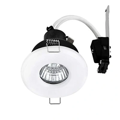Image of MiniSun Pack of 6 Bathroom/Shower/Soffit IP65 Rated Gloss White GU10 Recessed Ceiling Downlights