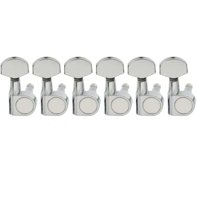 Image of Musiclily Pro 6 in Line Sealed Dual Pin Guitar Tuners Tuning Pegs Keys Machine Heads Set for Squier Strat, Chrome