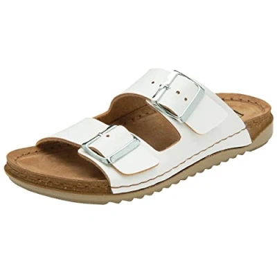 Image of Lotus Women&#039;s Cortona Slide Sandal, White, 5 UK