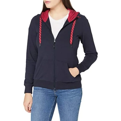Image of CMP Cotton Hooded Stretch Sweatshirt Black Blue