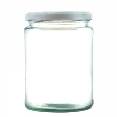 Image of 500ml Glass Food Jar with airtight Lid A Deluxe Jam for Marmalade, Honey and Home Preserves (White Lid, Pack of 50)