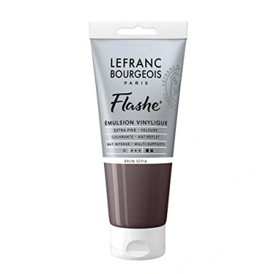 Image of Lefranc Bourgeois Acrylic Vinyl Emulsion, Sepia Brown, 80ml Tube Vinylfarbe
