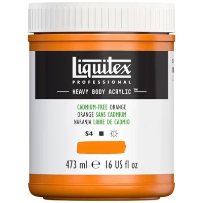 Image of Liquitex Heavy Body Acrylic Paint, Cadmium Free Orange, 473 ml (Pack of 1)