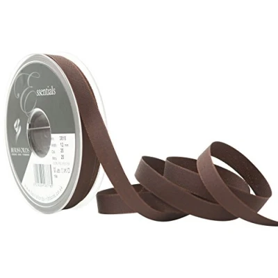 Image of Berisfords Seam Binding Ribbon, Dark Brown, 12 mm Width, 25 metre Length