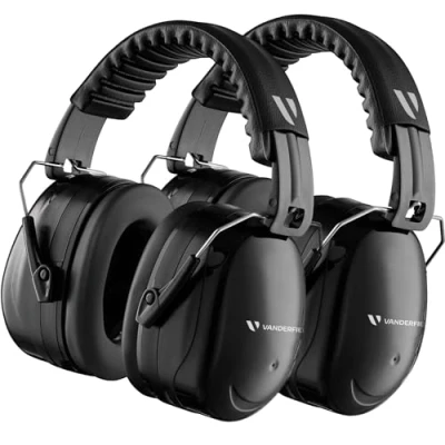Image of Vanderfields Ear Defenders Adults, 33dB Certified UKCA, Protection Noise Cancelling Headphones, Safety Earmuffs Protectors, Sensory for Autism, DIY, Mowing, Construction