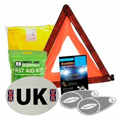 Image of Family Motoring &amp; Leisure Euro Travel Kit European car Motorhome Driving Europe EU Bundle + First Aid