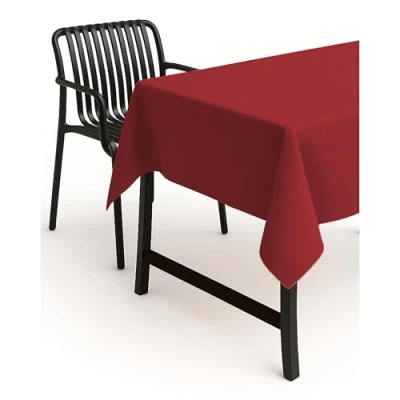 Image of TextilDepot24 Garden Tablecloth, Linen Look, Lotus Effect Fabric, Stain Protection, Non Iron, red, 140 cm rund