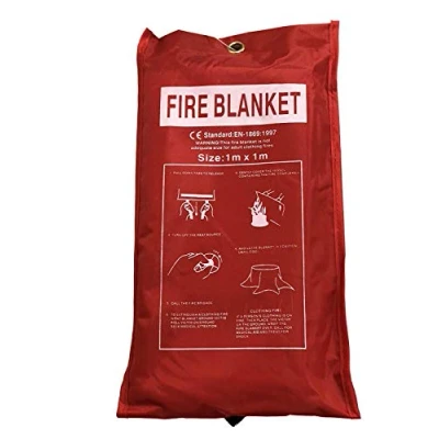 Image of Guilty Gadgets Fire Blanket LARGE SIZE 1 X 1m EASY &amp; QUICK UNFOLDING Emergency for Home, Kitchen, Garage, Office, Caravan, Restaurant, Camping