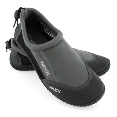 Image of SEAC Splash, Adult and Children&#039;s Rock Shoes, Quick Drying, Shoes for The Sea, Beach Pool, Grey/Black, 5