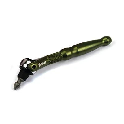 Image of Titan 11325 1/4 Inch Drive Swivel Head Micro Bit Driver, Green