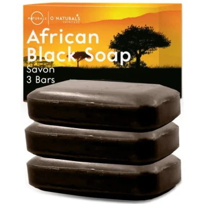 Image of O Naturals Moisturizing Soap Bars Natural Bar, Organic Body Bars, Face &amp; Hand Shower Soap, Wash Bar Stocking Stuffers for Adults (3 pieces, African Black Soap)