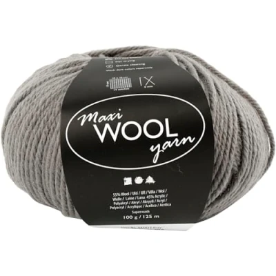 Image of Wool, grey, length: 125 m, 100 g/1 ball