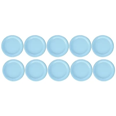 Image of Unique 30898EU Eco Friendly Paper Plates 18 cm Baby Blue Colour 20 Count (Pack of 1), Pack