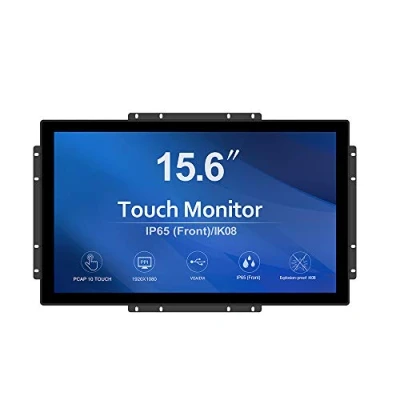 Image of GreenTouch 15.6 Inch 10 Points Open Frame Touch Display, Industrial PCAP Touchscreen Monitor, VGA+HDMI+DVI Port 16:9