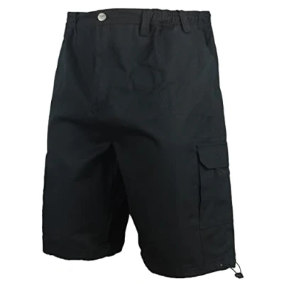 Image of Big Mens Black Lloyd Cargo Shorts Pockets Oversized for Sizes 2XL 3XL 4XL 5XL 6XL 7XL 8XL, Size :