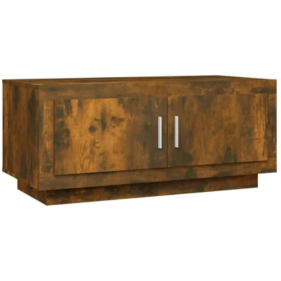 Image of vidaXL Coffee Table Smoked Oak 102x50x45 cm Engineered Wood