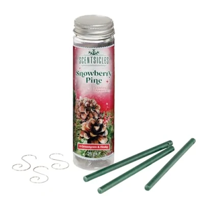 Image of Christmas Tree Ornaments 6 Scentsicles Scent Sticks Hanging Decorations (Snowberry Pine 1817)