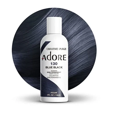 Image of Adore Shining Semi Permanent Hair Colour, 130 Blue Black