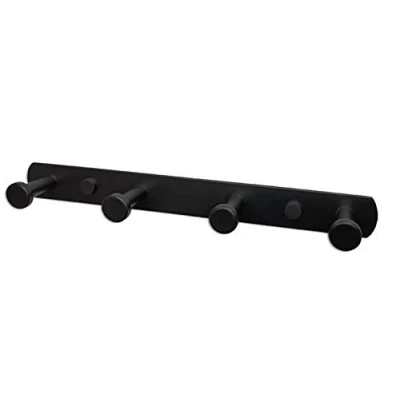 Image of Kuivoo Coat Hooks Wall Mounted Stainless Steel Racks Black Towel Robe Key Hat Hook Clothes Rail Door Hangers with 4 Heavy Duty for Bathroom Kitchen Toile