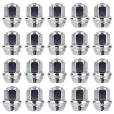 Image of RYBO Set of 20 Alloy Wheel Nuts M12 x 1.5, Taper, 19mm Hex, Compatible With Ford Wheels &amp; More
