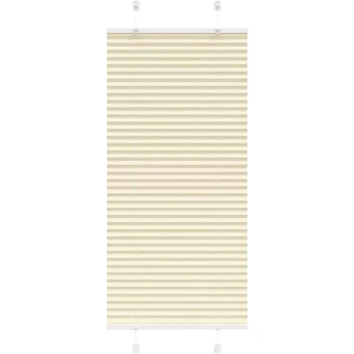 Image of vidaXL Pleated Blind Cream 55x150 cm Fabric Width 54.4 Polyester